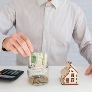 Putting money in a jar
